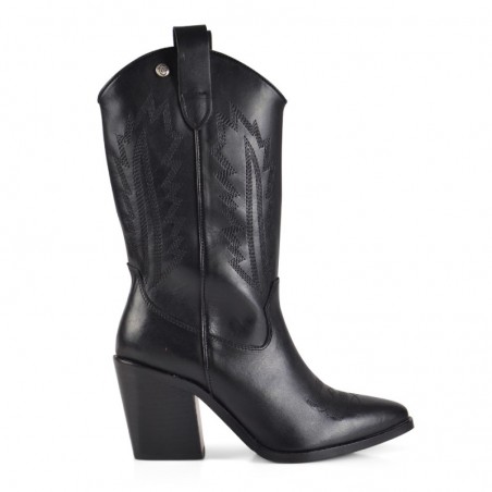 BOTA COWBOY PIEL NEGRO Negro Nocturno Sin Estrellas Cien años de soledad